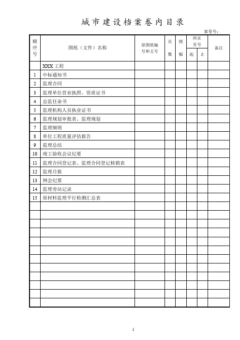 资料目录(上海市政道路工程)