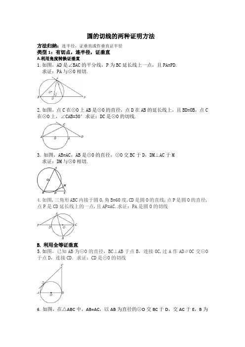 圆的切线的证明