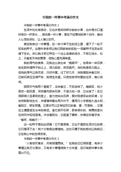 令我的一件事中考满分作文