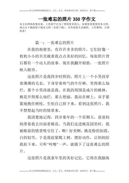 一张难忘的照片350字作文