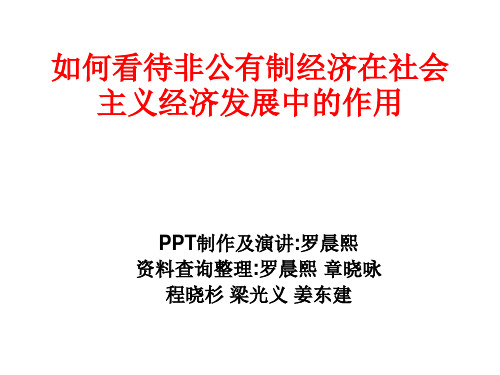 如何看待非公有制经济在社会主义经济发展中的作用