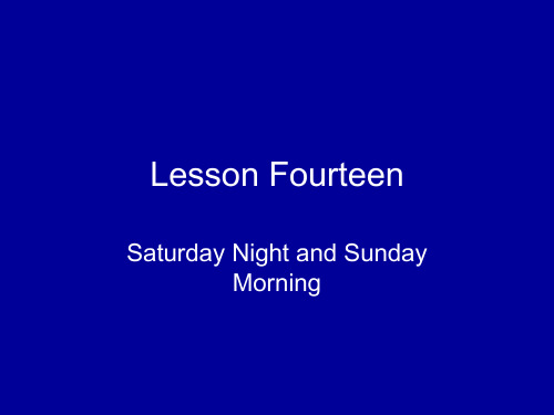 自考高级英语下Lesson 14 Saturday Night and Sunday Morning