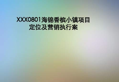 XXX0801海锦香槟小镇项目定位及营销执行案