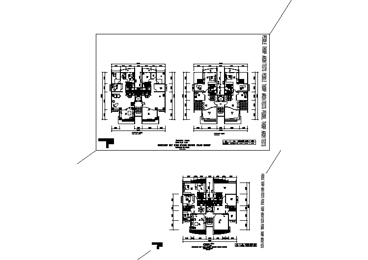 【CAD住宅建筑图纸】一梯两户多层户型设计图14(实用设计图)