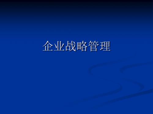 精编企业战略管理全资料