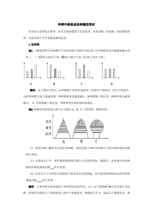 种群年龄组成典例题型赏析