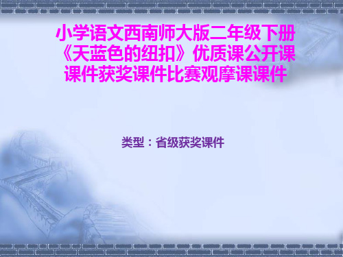 小学语文西南师大版二年级下册《天蓝色的纽扣》优质课公开课课件获奖课件比赛观摩课课件B003