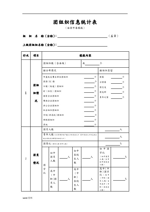 团组织信息统计表