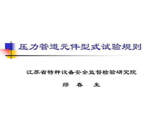 压力管道元件型式试验规则-特种设备鉴定评审人员管理系统