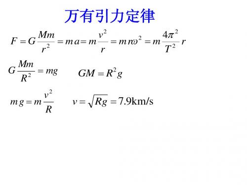 4-3 万有引力定律及公式一览表