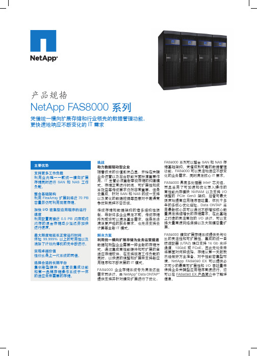 NetApp FAS8000 系列产品介绍