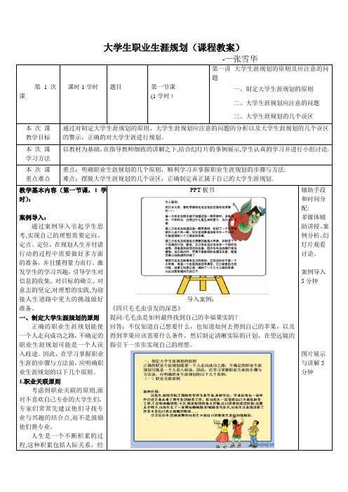 大学生职业生涯规划(课程教案)