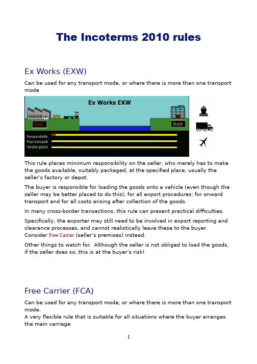 国际贸易术语 Incoterms 2010 英文介绍