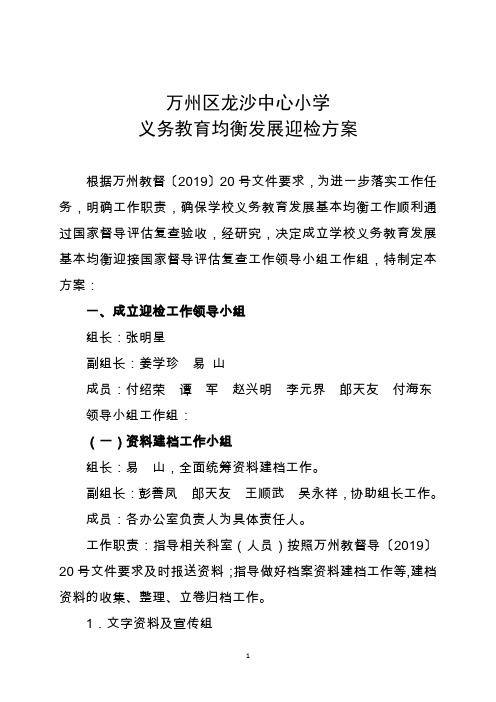 龙沙小学义务教育均衡发展方案