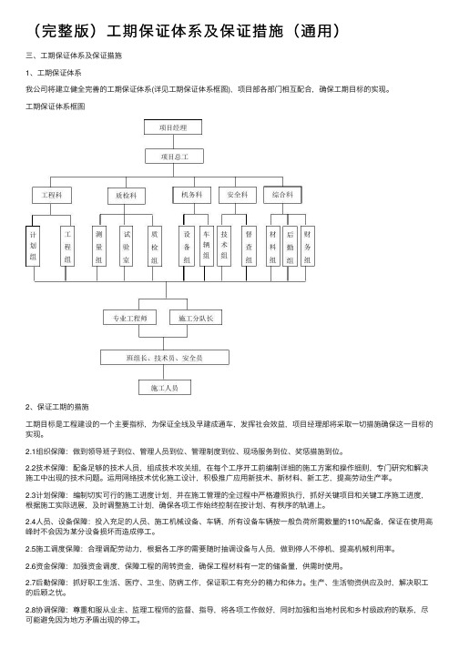 （完整版）工期保证体系及保证措施（通用）