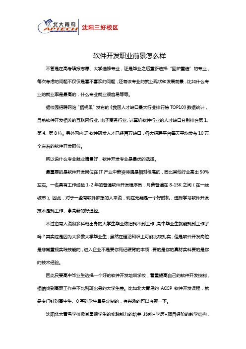 软件开发职业前景怎么样