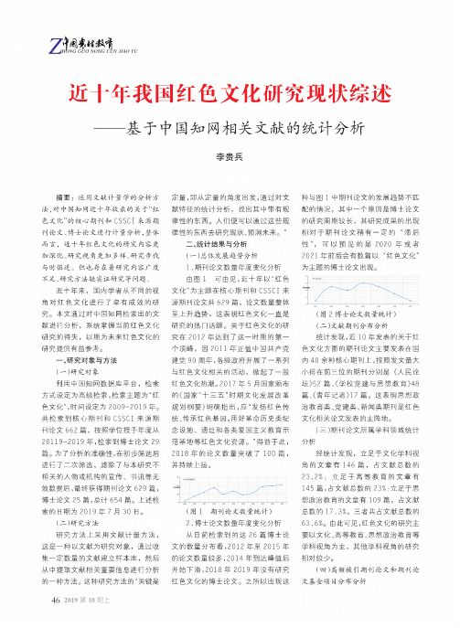 近十年我国红色文化研究现状综述——基于中国知网相关文献的统计分析