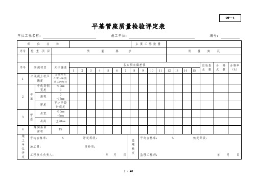 市政工程质量检验评定表