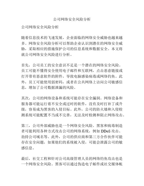 公司网络安全风险分析