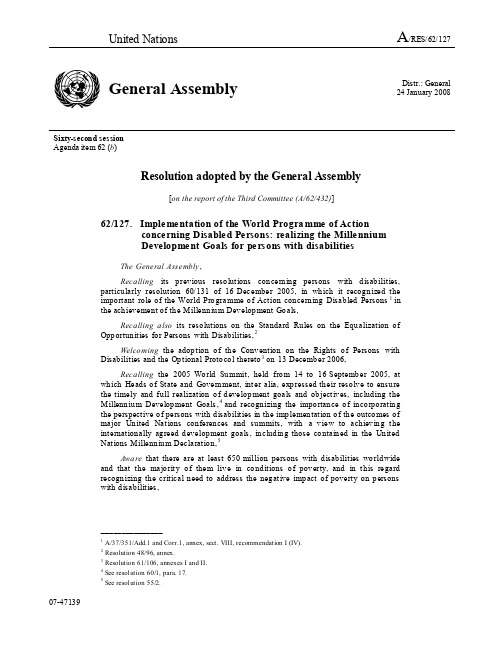 GeneralAssemblyresolution62127：大会62127号决议