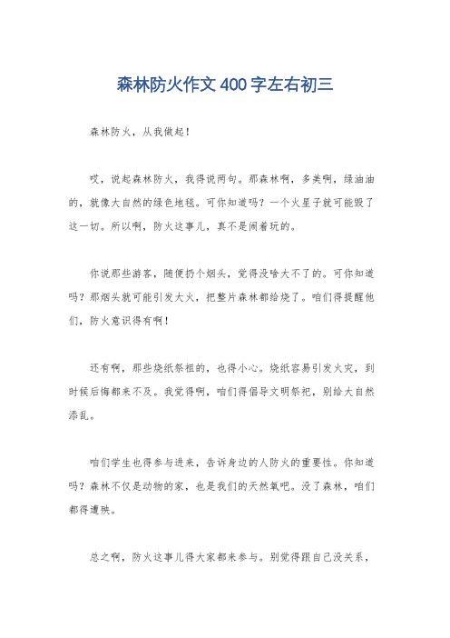 森林防火作文400字左右初三