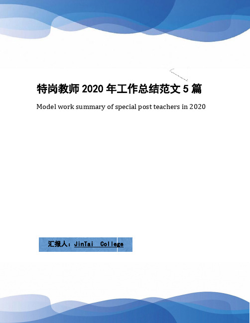 特岗教师2020年工作总结范文5篇