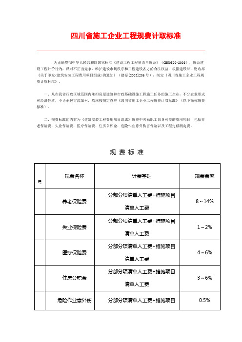 85924_四川省施工企业工程规费计取标准