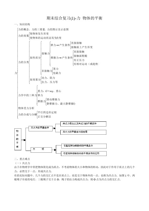 高中物理第一册期末综合复习(1)力 物体的平衡