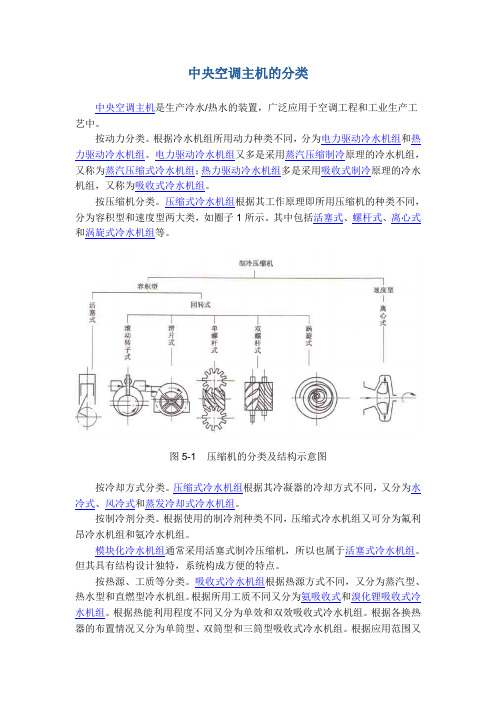 中央空调主机的分类