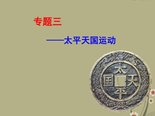 河北省高碑店市第三中学高中历史 专题三《一 太平天国运动》课件 人民版必修1