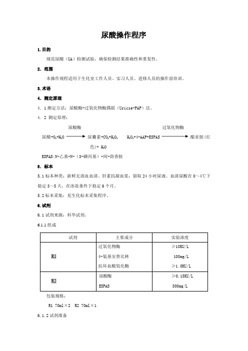 尿酸操作程序