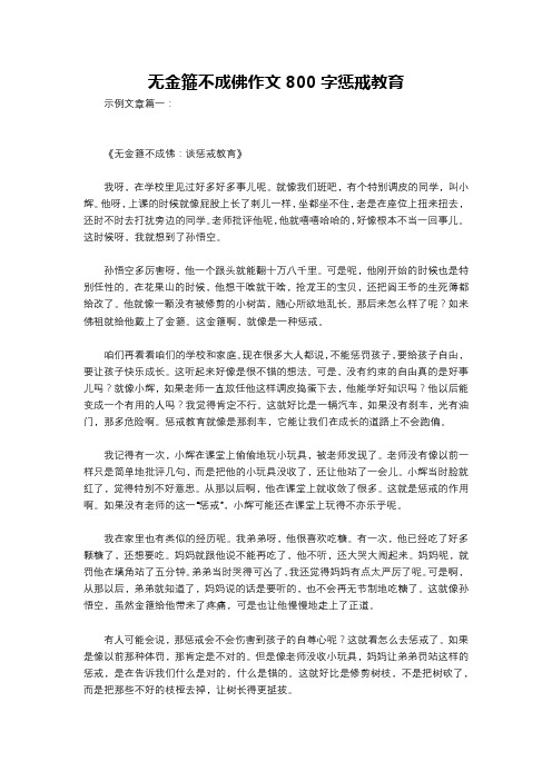 无金箍不成佛作文800字惩戒教育