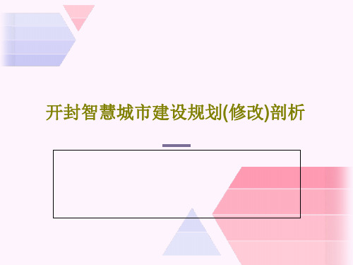 开封智慧城市建设规划(修改)剖析PPT文档41页