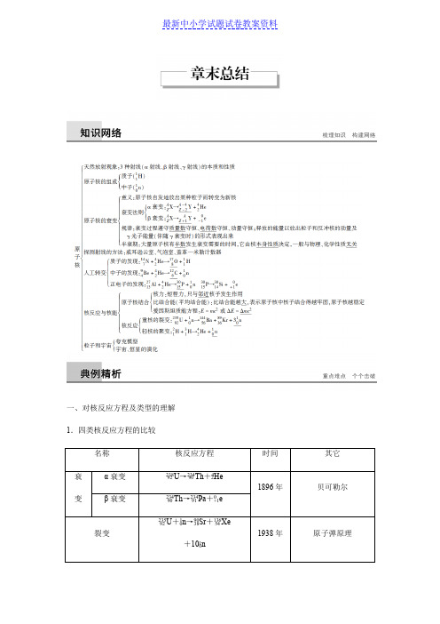 精品人教版高中物理选修3-5学案：第十九章章末