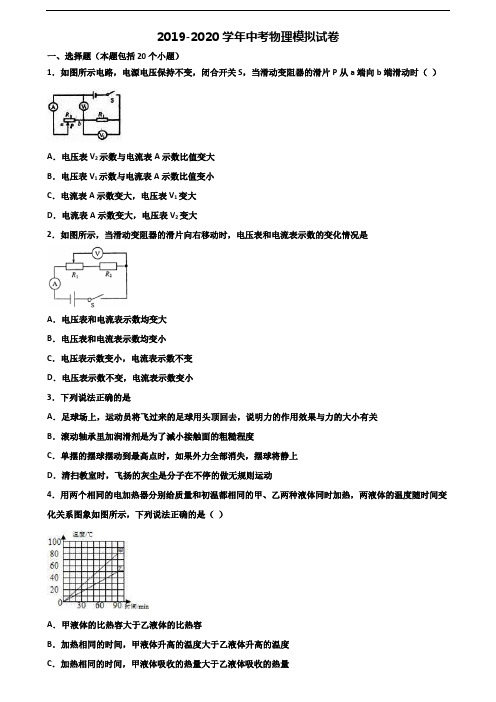 辽宁省铁岭市2020年中考物理检测试题