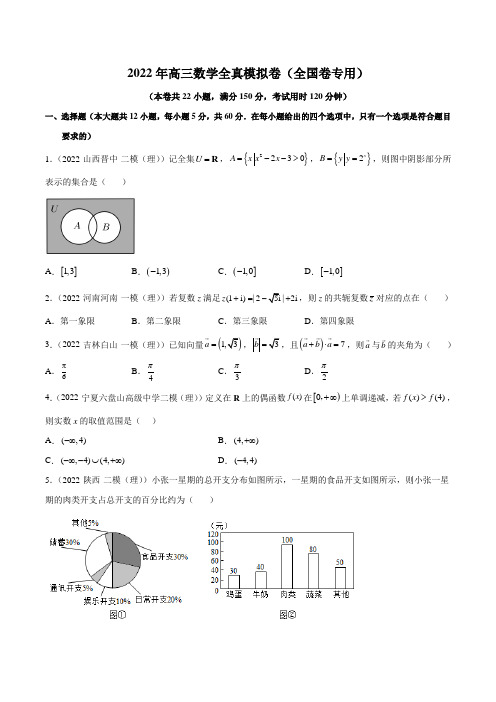 2022年高三数学(理)全真模拟卷(全国卷专用)