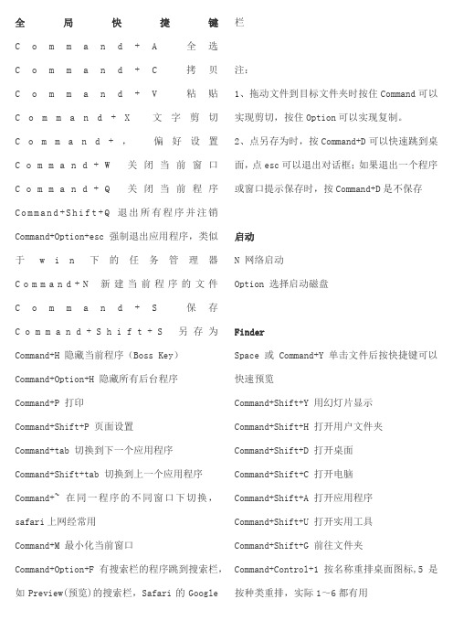 MAC系统常用快捷键打印