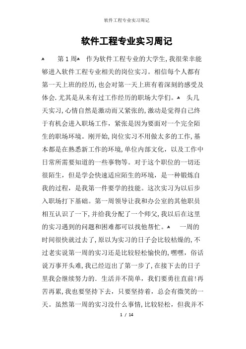 软件工程专业实习周记