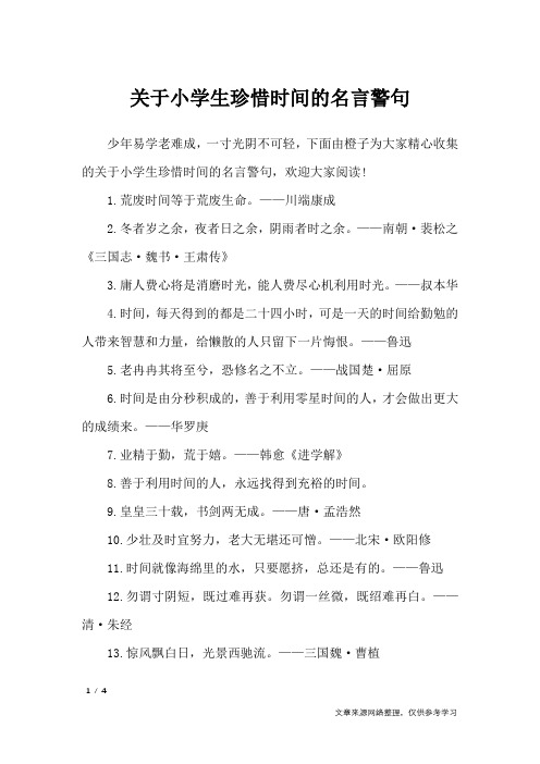 关于小学生珍惜时间的名言警句_名人名言