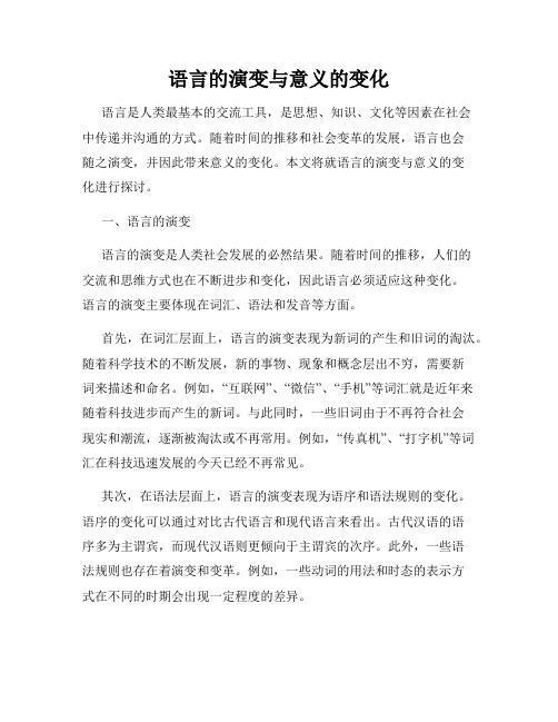 语言的演变与意义的变化