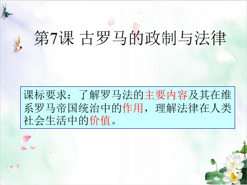 【岳麓版】高中历史古罗马的政制与法律实用PPT1