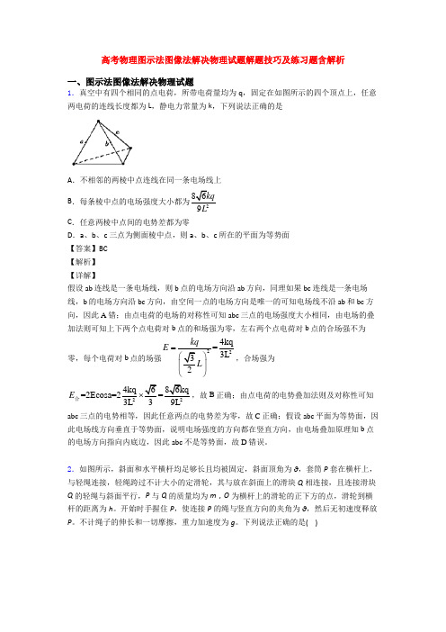 高考物理图示法图像法解决物理试题解题技巧及练习题含解析