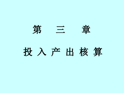 第三章投入产出核算