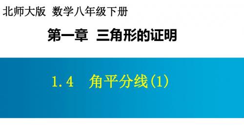 北师大版八年级下册 第一章 1.4.1 角平分线 课件(共30张PPT)