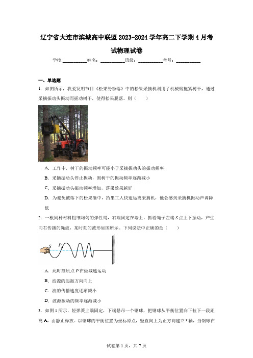 辽宁省大连市滨城高中联盟2023-2024学年高二下学期4月考试物理试卷