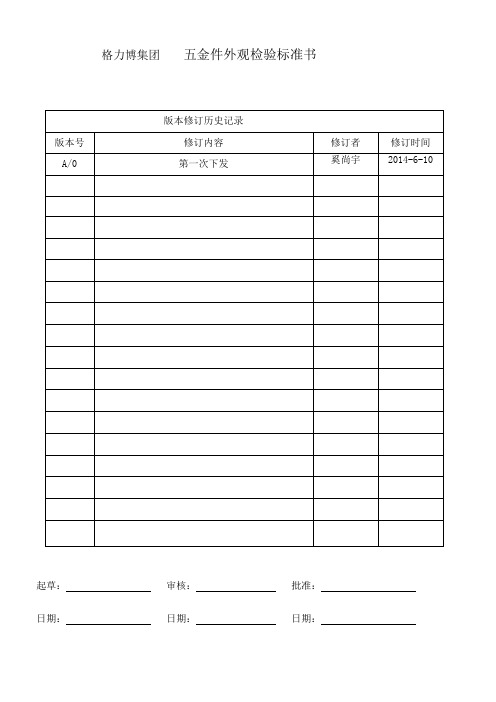 五金件外观检验标准书