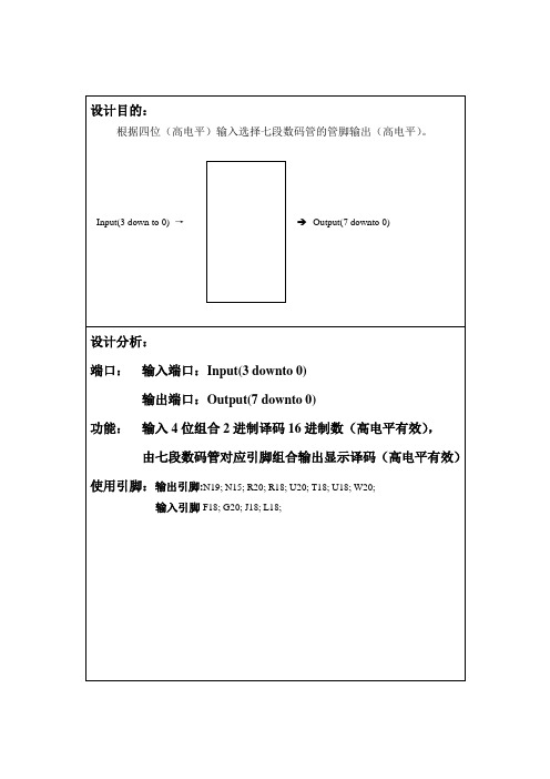 用FPGA实现的七段数码管vhdl代码