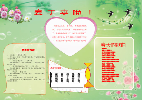 春天来了电子小报春天来了word版手抄报可以编辑