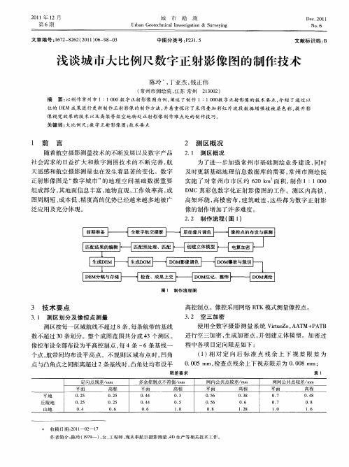 浅谈城市大比例尺数字正射影像图的制作技术