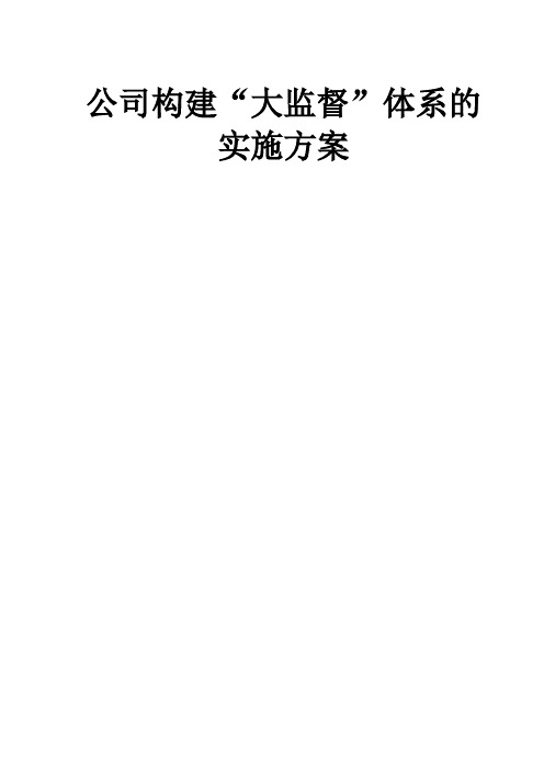 公司构建“大监督”体系的实施方案